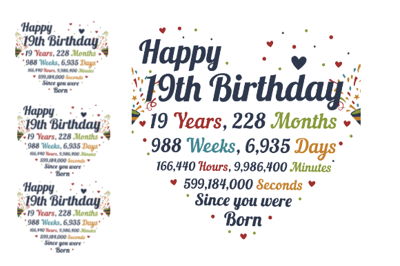 Review: 19th Birthday Gifts 19th Card Design