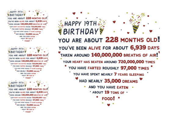 Reviewing 19th Birthday Facts Heart for Embroidery